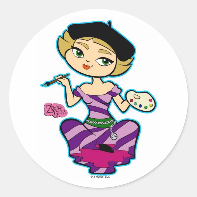 Adesivo Redondo Libra Stickers (Frente)