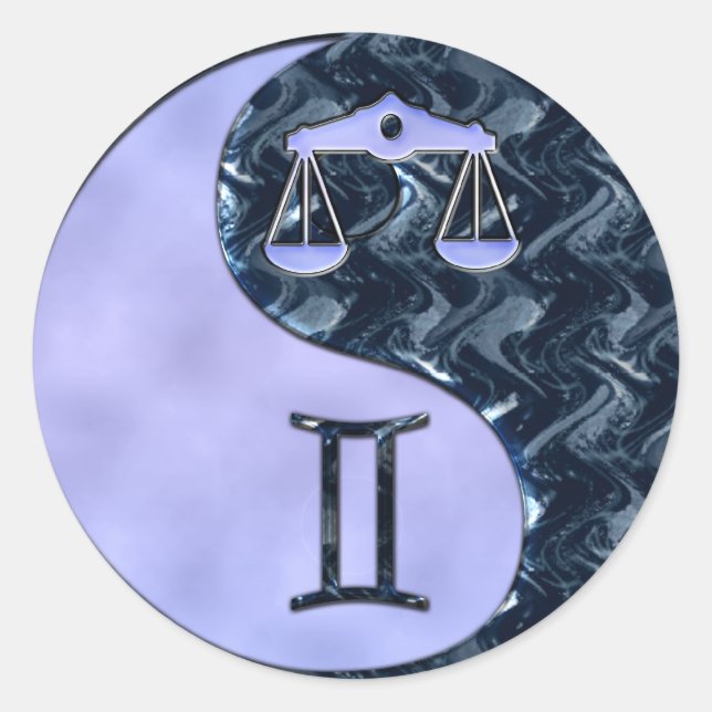 Adesivo Redondo Libra Yin Yang (Frente)