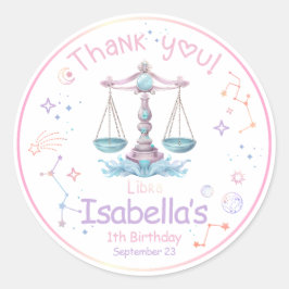 Adesivo Redondo Libra Zodiac Birthday