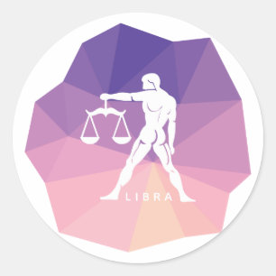Adesivo Redondo Libra zodiaca autocolante design moderno