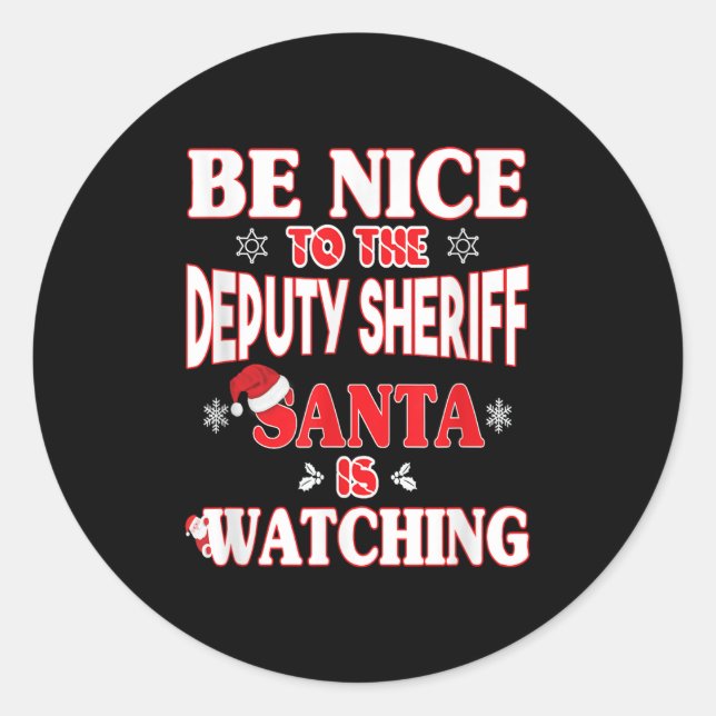Adesivo Redondo Lice Officer Shirt - For Christmas Deputy Sheriff_ (Frente)
