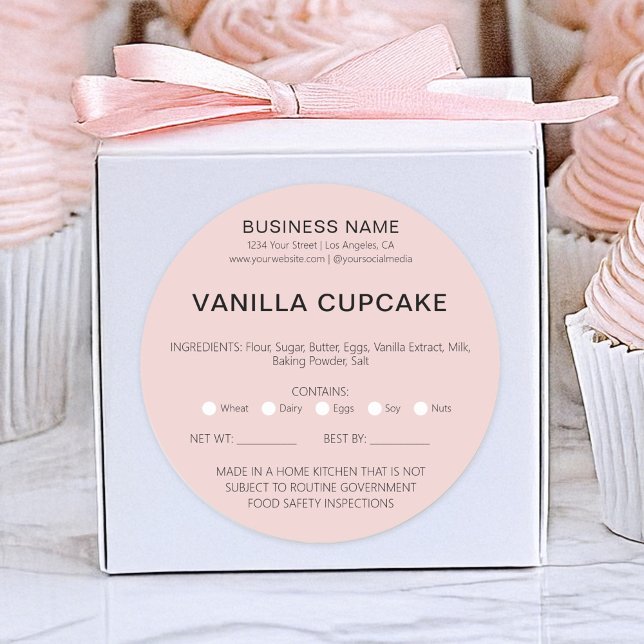 Adesivo Redondo Licença de Comida Legal para Casa de Bolo de Panif (Bakery Cake Home Legal Food License Classic Round Sticker by MINTIC DESIGN STUDIO)