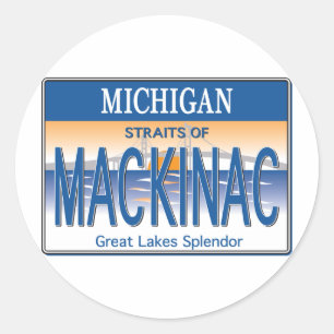 Adesivo Redondo Licença de Mackinac