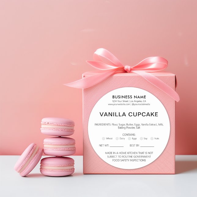 Adesivo Redondo Licença legal para alergia em casa da padaria (Bakery Home Allergy Legal License Classic Round Sticker by MINTIC DESIGN STUDIO)