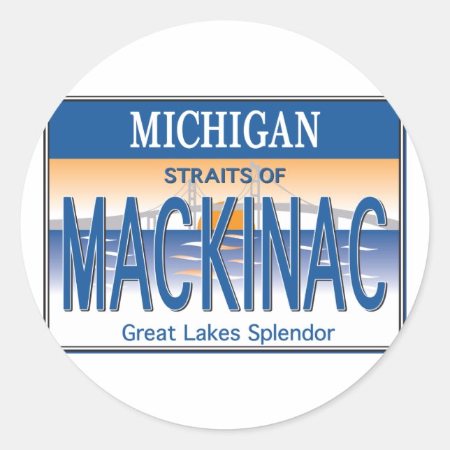 Adesivo Redondo Licença Mackinac (Frente)