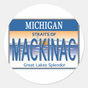 Adesivo Redondo Licença Mackinac