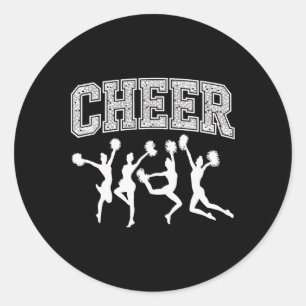 Adesivo Redondo Líder de Torcida Flyer Equipe de Cheerleading Chee