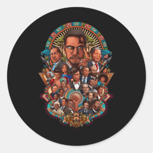 Adesivo Redondo Líderes de História Negra Colidem África Inspiraci