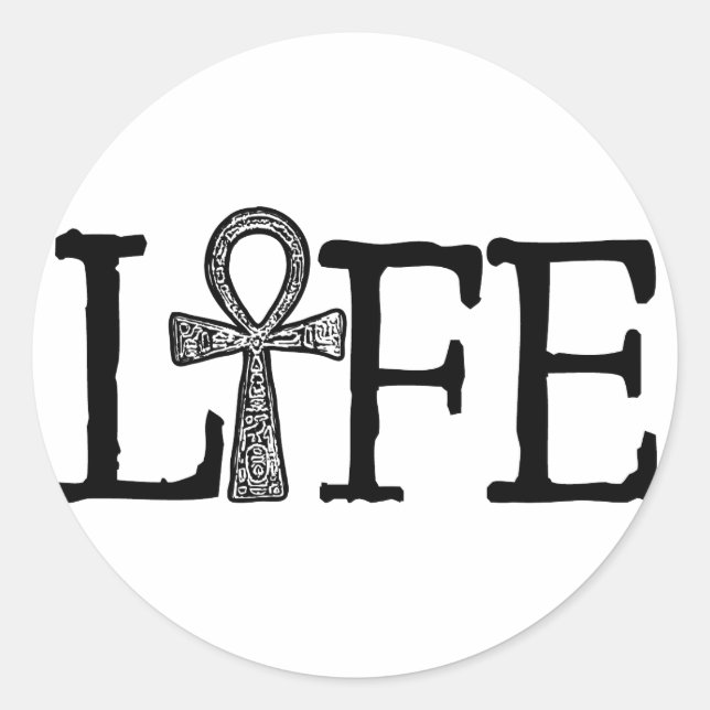 Adesivo Redondo Life Ankh (Frente)