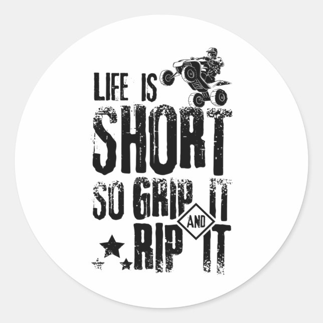 Adesivo Redondo Life Atv Quad (Frente)