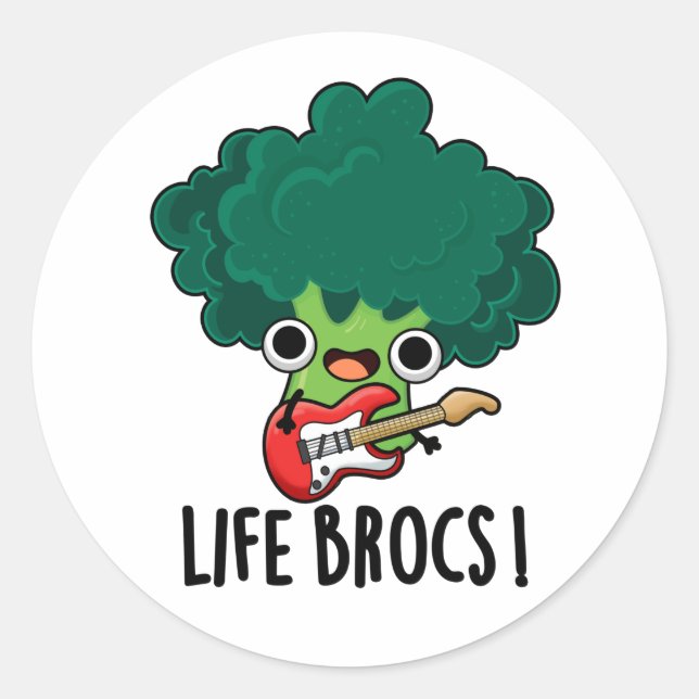 Adesivo Redondo Life Brocs Funny Veggie Broccoli Pun (Frente)