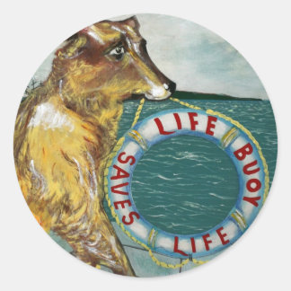 Adesivo Redondo Life Buoy soap vintage anunciando poster