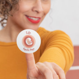 Adesivo Redondo Life Equals Hope – Pro-Life Awareness