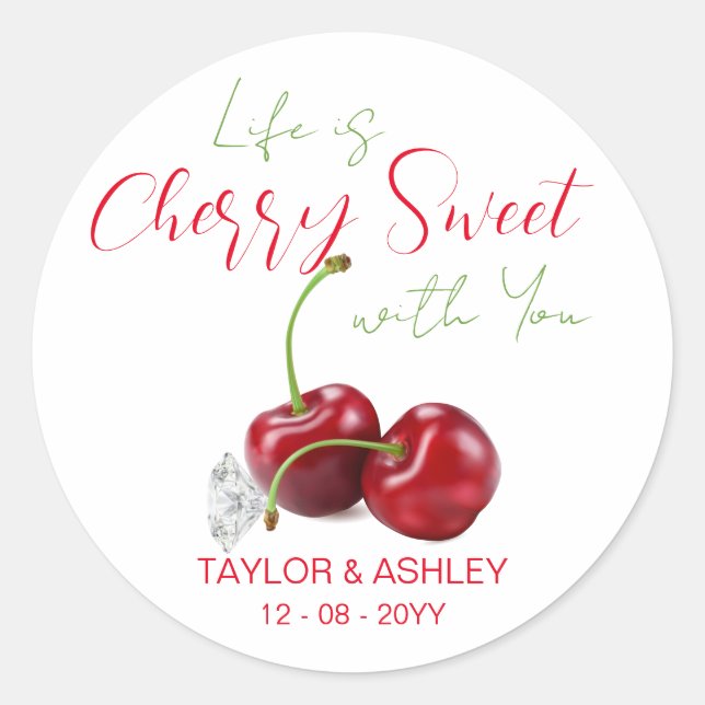 Adesivo Redondo Life Is Cherry Sweet (Frente)