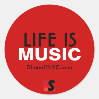 Adesivo Redondo Life Is Music Sticker