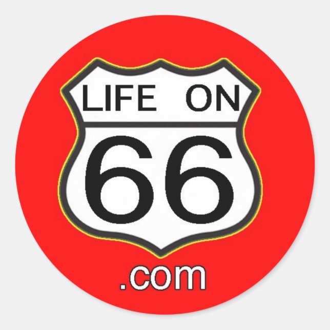 Adesivo Redondo Life On 66 Sticker (Vermelho redondo) (Frente)
