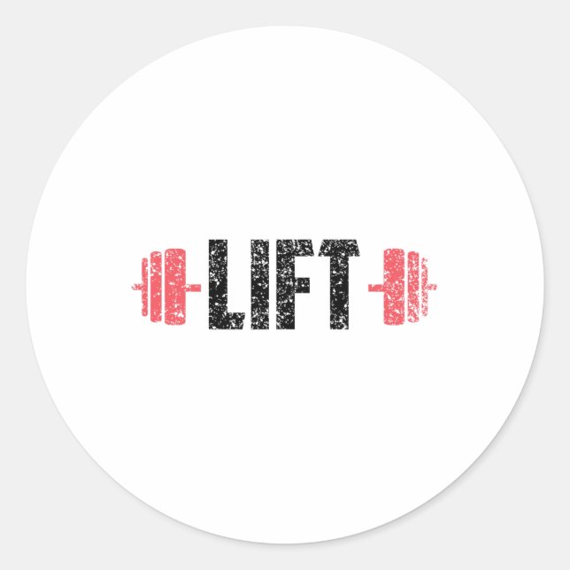 Adesivo Redondo Lift Weightlifting Gym Lifting Workout  (Frente)