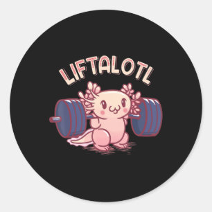 Adesivo Redondo Liftalotl Levantando Axolotl Peslevantando Gym Wor