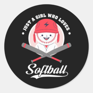 Adesivo Redondo Liga Infantil Juvenil de Softbol Apenas Uma Garota