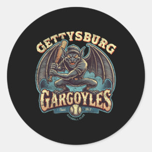 Adesivo Redondo Liga Mineira do Halloween Gettsyburg Gargoyles