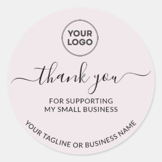 Adesivo Redondo Light Brown Thank you Small Logo Round Sticker