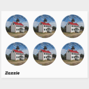 Adesivo Redondo Lighthouse de East Point, New Jersey Round Sticker