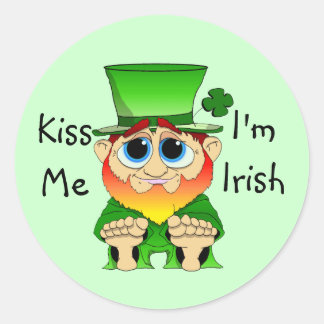 Adesivo Redondo Lil Blarney Beije-me Sou Irlandês
