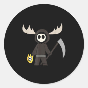 Adesivo Redondo Lil Doom Moose - Cartoon do Ceifador Divertido 
