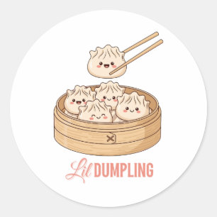 Adesivo Redondo Lil Dumplin – Design de Bolinho de Massa Fofo Fe