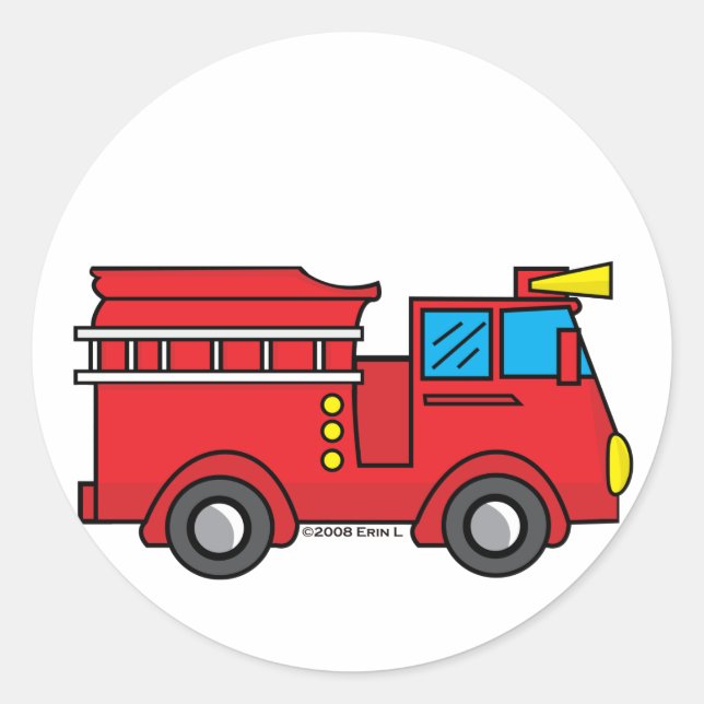 Adesivo Redondo Lil Fire Truck (Frente)