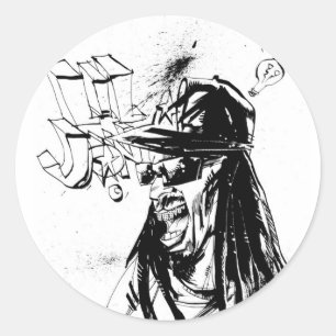 Adesivo Redondo Lil Jon "colaboração por Jim Mahfood e Lil Jon "