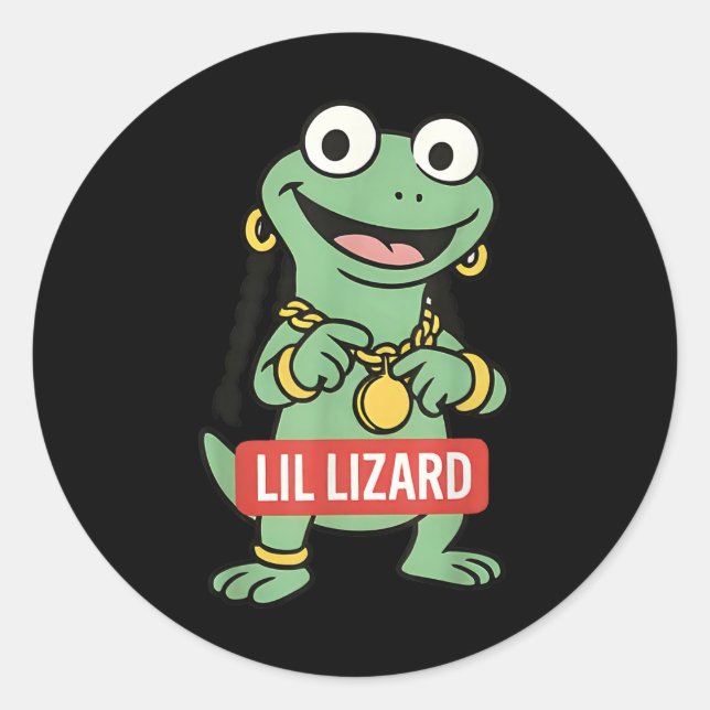 Adesivo Redondo Lil Lizard Funny Lizard Trending Memória (Frente)