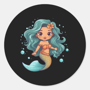 Adesivo Redondo Lil Mermaid