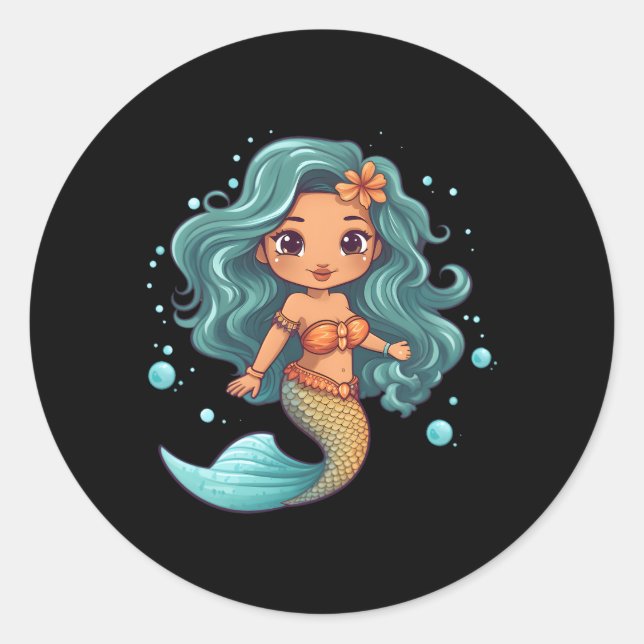 Adesivo Redondo Lil Mermaid (Frente)