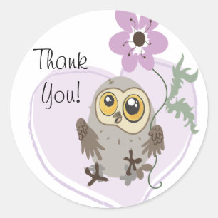 Adesivo Redondo Lil Owl Agradeça aos seus melhores leitores