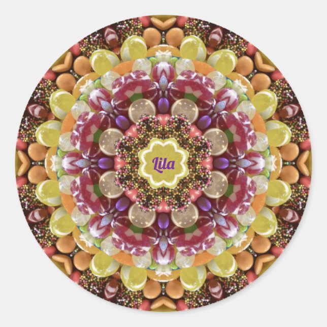 Adesivo Redondo LILA ~ PÁSCOA CANDDY ~ Chocolate (Frente)