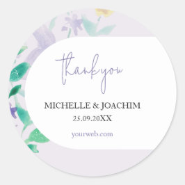 Adesivo Redondo Lilac Boho Floral Linda