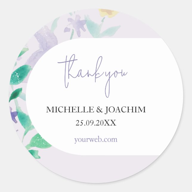 Adesivo Redondo Lilac Boho Floral Linda (Frente)