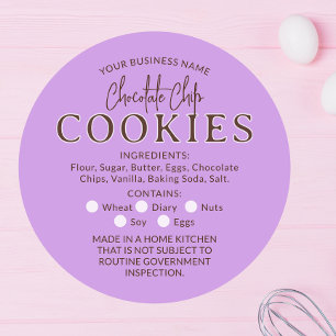 Adesivo Redondo Lilac Chip Cookies Cottage Law Sticker