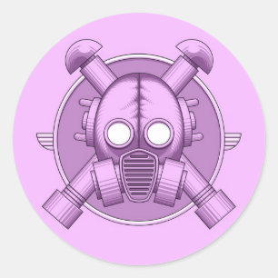 Adesivo Redondo Lilac de Gasmask do art deco