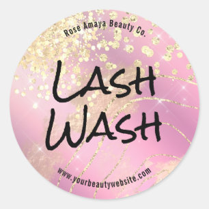 Adesivo Redondo Lilac Dourado Llitter Sparkle Cleaner