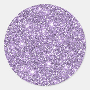Adesivo Redondo Lilac Elegante Glamorous Faux Glitter