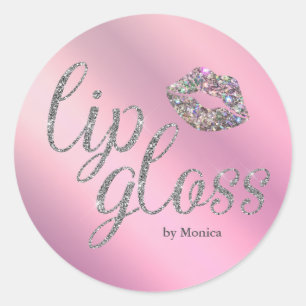 Adesivo Redondo Lilac Lip Gloss Business
