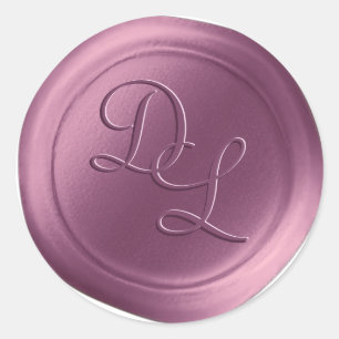 Adesivo Redondo Lilac Purple 2 - Letra Monogramx Seal