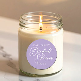 Adesivo Redondo Lilac Purple Bridal Shower Personalized