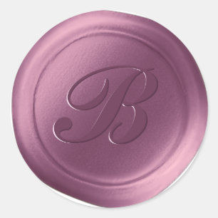 Adesivo Redondo Lilac Roxo 1 - Letra Monograma Cera-Cola