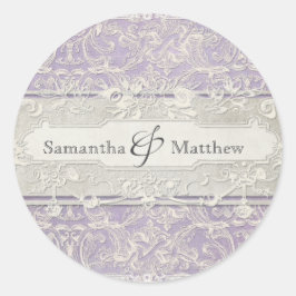 Adesivo Redondo Lilac Vintage Casamento Feito Pela Regência France