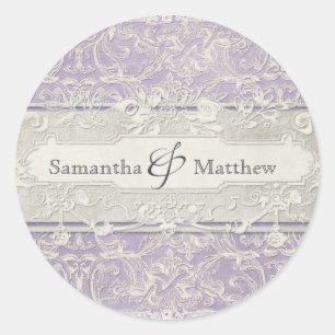Adesivo Redondo Lilac Vintage Casamento Feito Pela Regência France