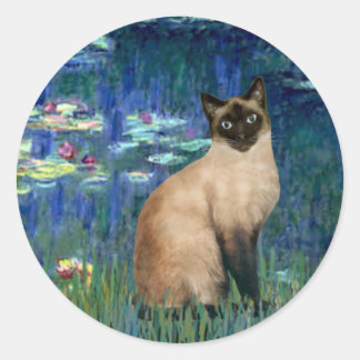 Adesivo Redondo Lilies 5 - Gato Siames de Pontas Seal