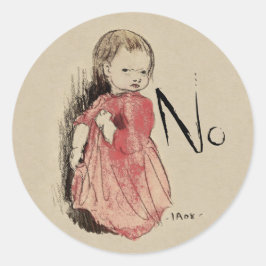 Adesivo Redondo Lillan diz No Ivar Arosenius CC0992